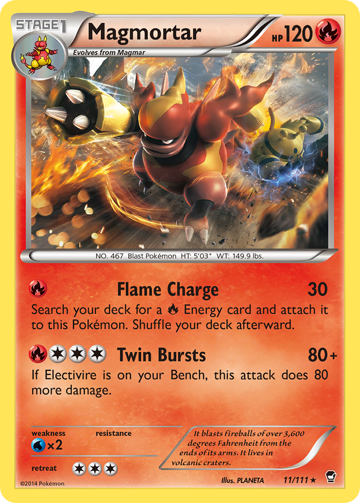 Magmortar (11/111) [XY: Furious Fists] | Gear Gaming Bentonville