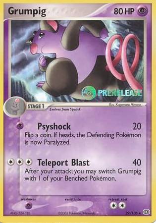 Grumpig (29/106) (Prerelease Promo) [Nintendo: Black Star Promos] | Gear Gaming Bentonville