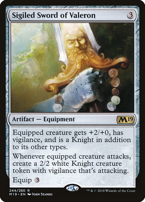 Sigiled Sword of Valeron [Core Set 2019] | Gear Gaming Bentonville