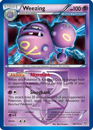 Weezing (58/135) (Theme Deck Exclusive) (Team Plasma) [Black & White: Plasma Storm] | Gear Gaming Bentonville