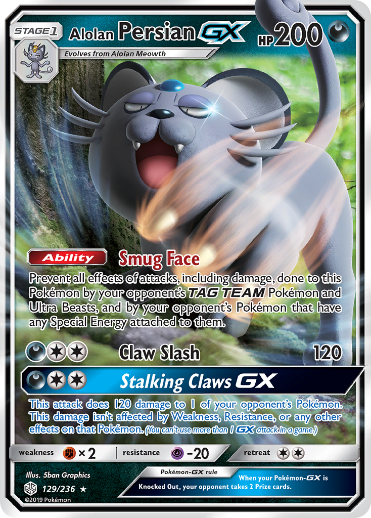 Alolan Persian GX (129/236) [Sun & Moon: Cosmic Eclipse] | Gear Gaming Bentonville