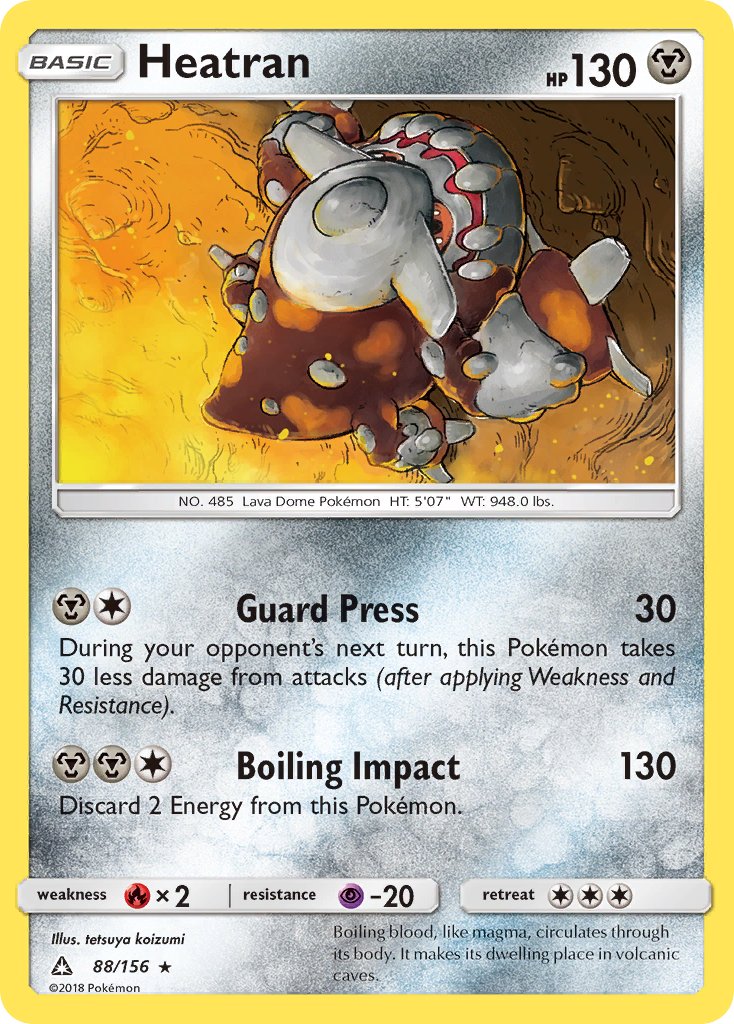 Heatran (88/156) (Prerelease Kit Exclusive) (Theme Deck Exclusive) [Sun & Moon: Ultra Prism] | Gear Gaming Bentonville