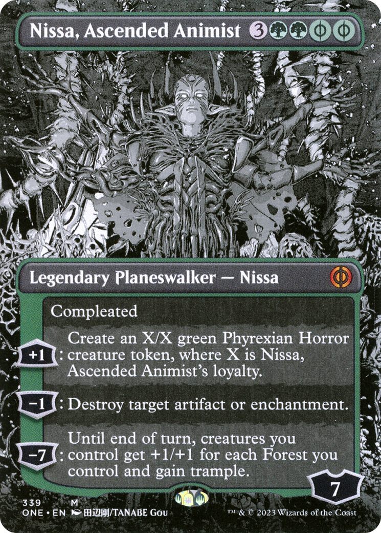 Nissa, Ascended Animist (Borderless Manga) [Phyrexia: All Will Be One] | Gear Gaming Bentonville