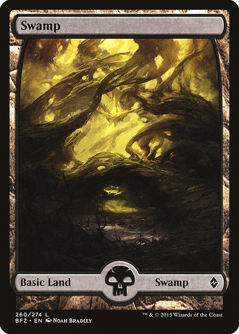 Swamp (260) - Full Art [Battle for Zendikar] | Gear Gaming Bentonville