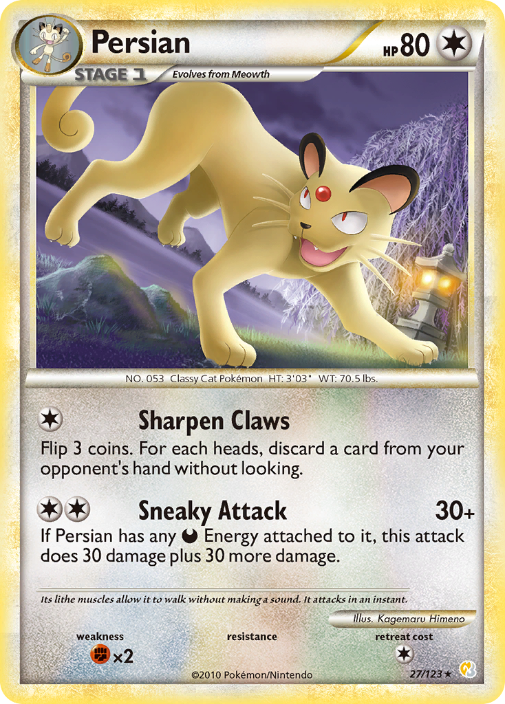 Persian (27/123) [HeartGold & SoulSilver: Base Set] | Gear Gaming Bentonville