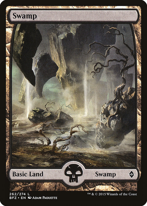 Swamp (262) - Full Art [Battle for Zendikar] | Gear Gaming Bentonville