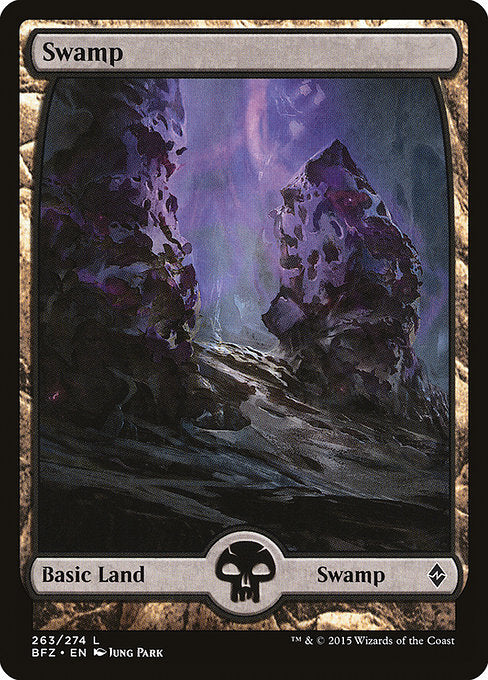 Swamp (263) - Full Art [Battle for Zendikar] | Gear Gaming Bentonville