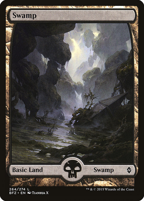 Swamp (264) - Full Art [Battle for Zendikar] | Gear Gaming Bentonville