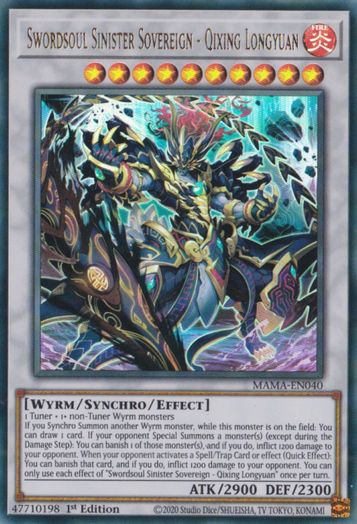 Swordsoul Sinister Sovereign - Qixing Longyuan [MAMA-EN040] Ultra Rare | Gear Gaming Bentonville