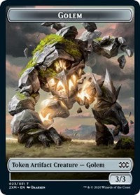 Golem // Elf Warrior Double-sided Token [Double Masters Tokens] | Gear Gaming Bentonville