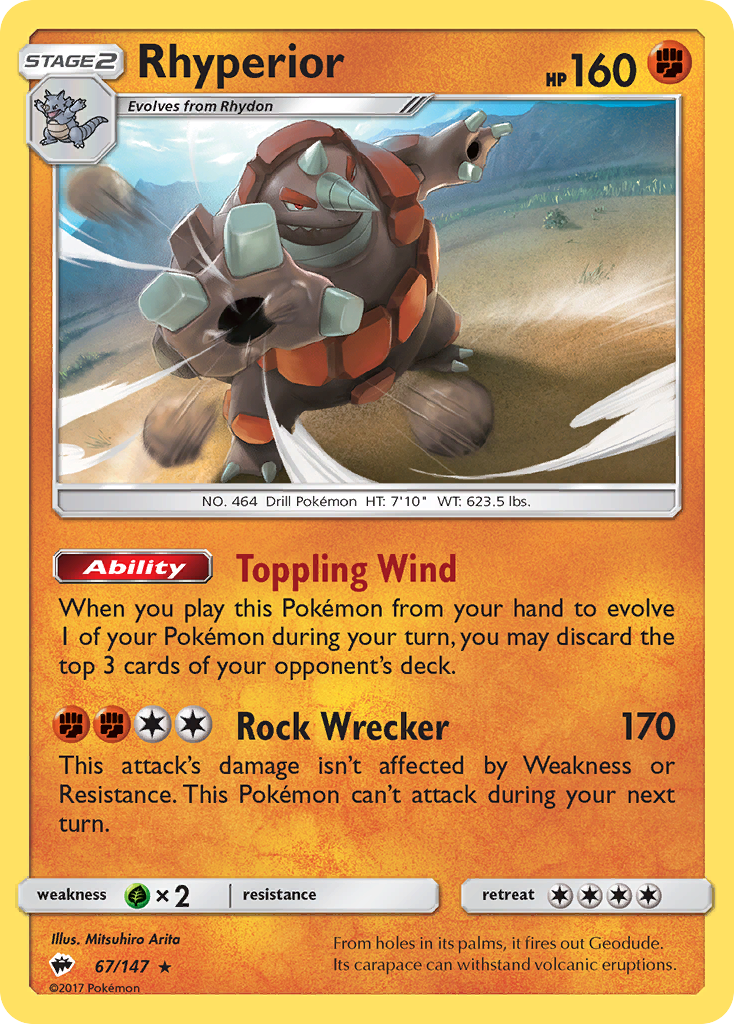 Rhyperior (67/147) [Sun & Moon: Burning Shadows] | Gear Gaming Bentonville