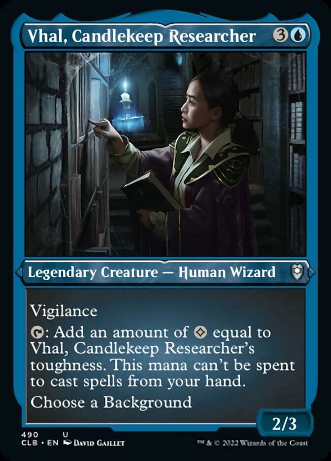 Vhal, Candlekeep Researcher (Foil Etched) [Commander Legends: Battle for Baldur's Gate] | Gear Gaming Bentonville