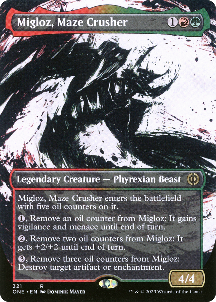 Migloz, Maze Crusher (Borderless Ichor) [Phyrexia: All Will Be One] | Gear Gaming Bentonville