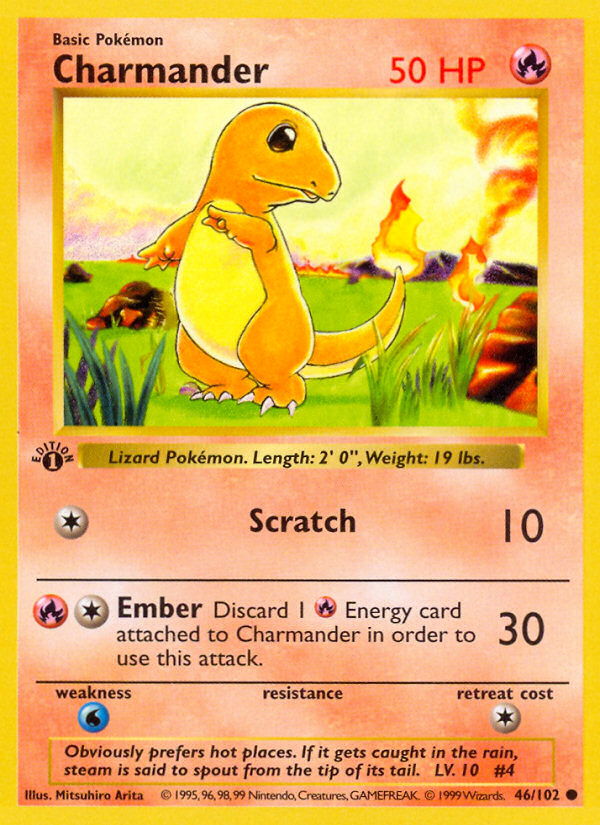 Charmander (46/102) (Shadowless) [Base Set 1st Edition] | Gear Gaming Bentonville