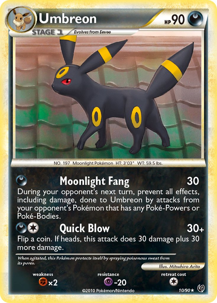 Umbreon (10/90) (Cracked Ice Holo) (Theme Deck Exclusive) [HeartGold & SoulSilver: Undaunted] | Gear Gaming Bentonville