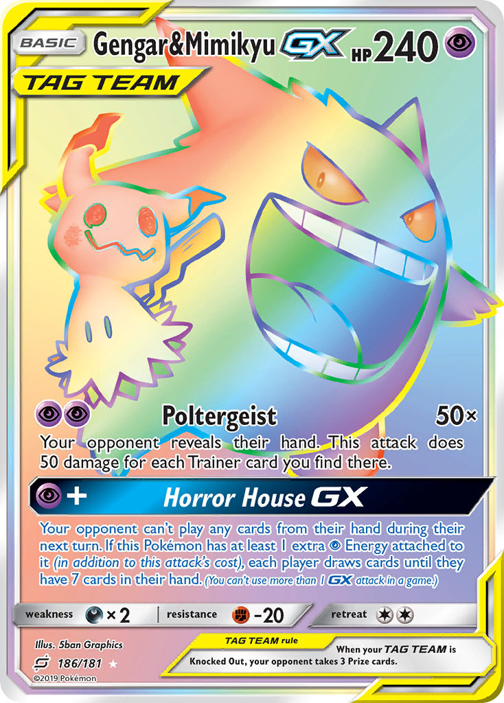 Gengar & Mimikyu GX (186/181) [Sun & Moon: Team Up] | Gear Gaming Bentonville