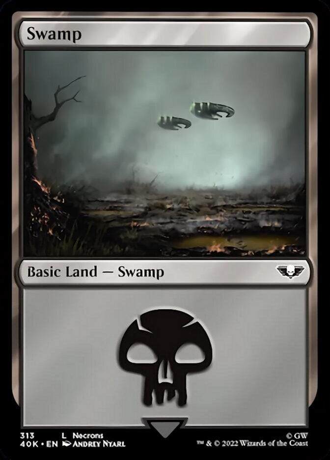 Swamp (313) (Surge Foil) [Universes Beyond: Warhammer 40,000] | Gear Gaming Bentonville