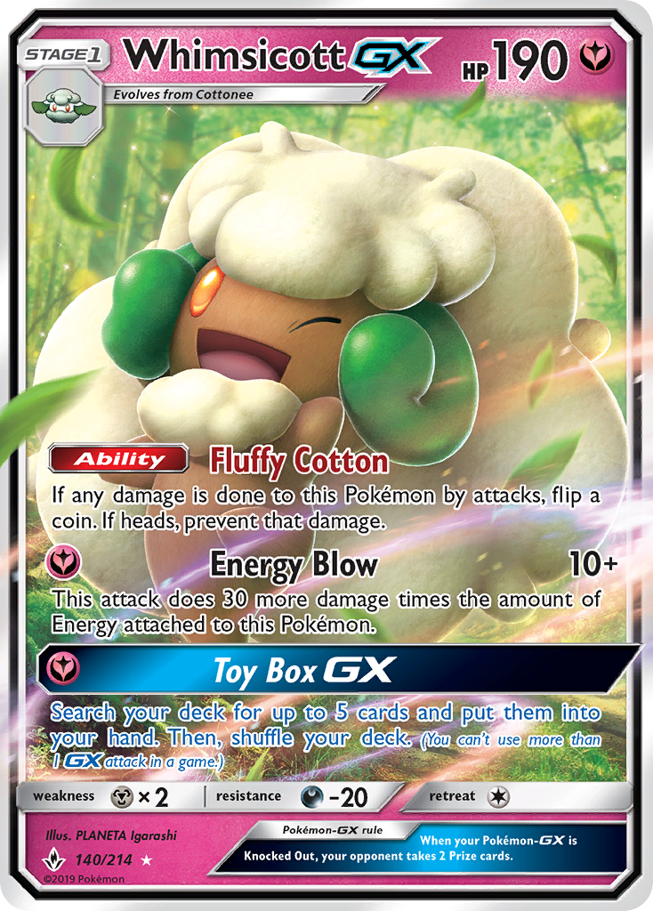 Whimsicott GX (140/214) [Sun & Moon: Unbroken Bonds] | Gear Gaming Bentonville