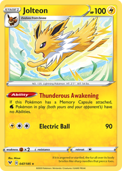 Jolteon (047/185) [Sword & Shield: Vivid Voltage] | Gear Gaming Bentonville