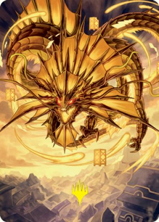 Ao, the Dawn Sky 2 Art Card (Gold-Stamped Signature) [Kamigawa: Neon Dynasty Art Series] | Gear Gaming Bentonville