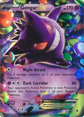 Gengar EX (34/119) (Jumbo Card) [XY: Phantom Forces] | Gear Gaming Bentonville