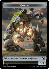 Golem // Blood Double-Sided Token [March of the Machine Commander Tokens] | Gear Gaming Bentonville