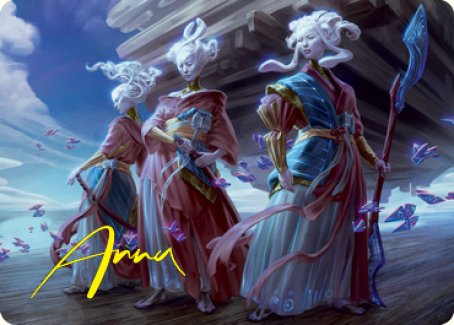 Guardians of Oboro Art Card (Gold-Stamped Signature) [Kamigawa: Neon Dynasty Art Series] | Gear Gaming Bentonville