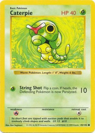 Caterpie (45/102) [Base Set Shadowless Unlimited] | Gear Gaming Bentonville