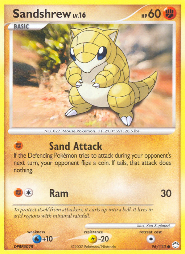 Sandshrew (96/123) [Diamond & Pearl: Mysterious Treasures] | Gear Gaming Bentonville