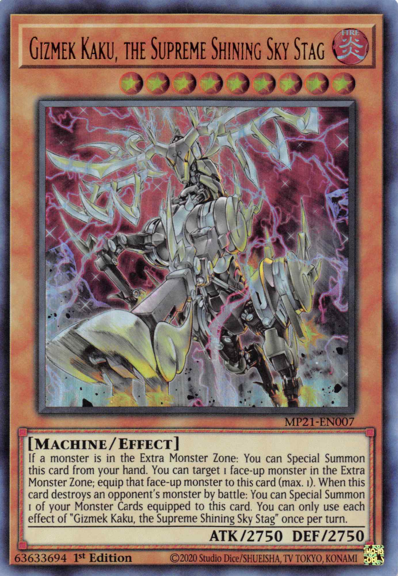 Gizmek Kaku, the Supreme Shining Sky Stag [MP21-EN007] Ultra Rare | Gear Gaming Bentonville