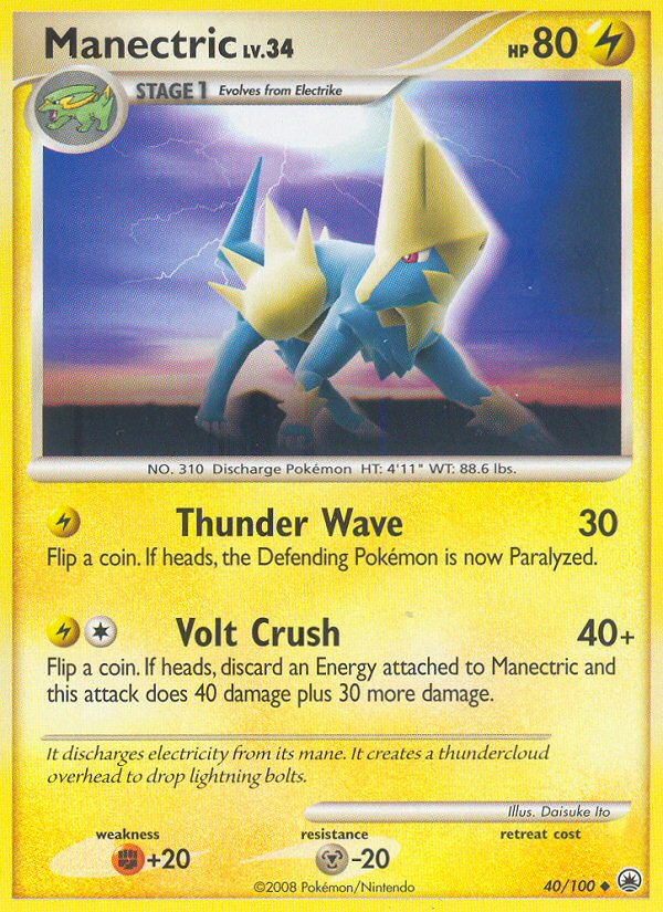 Manectric (40/100) [Diamond & Pearl: Majestic Dawn] | Gear Gaming Bentonville