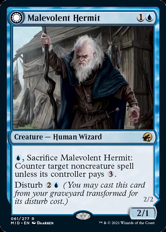 Malevolent Hermit // Benevolent Geist [Innistrad: Midnight Hunt] | Gear Gaming Bentonville