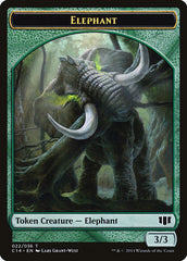 Elephant // Elf Warrior Double-sided Token [Commander 2014 Tokens] | Gear Gaming Bentonville