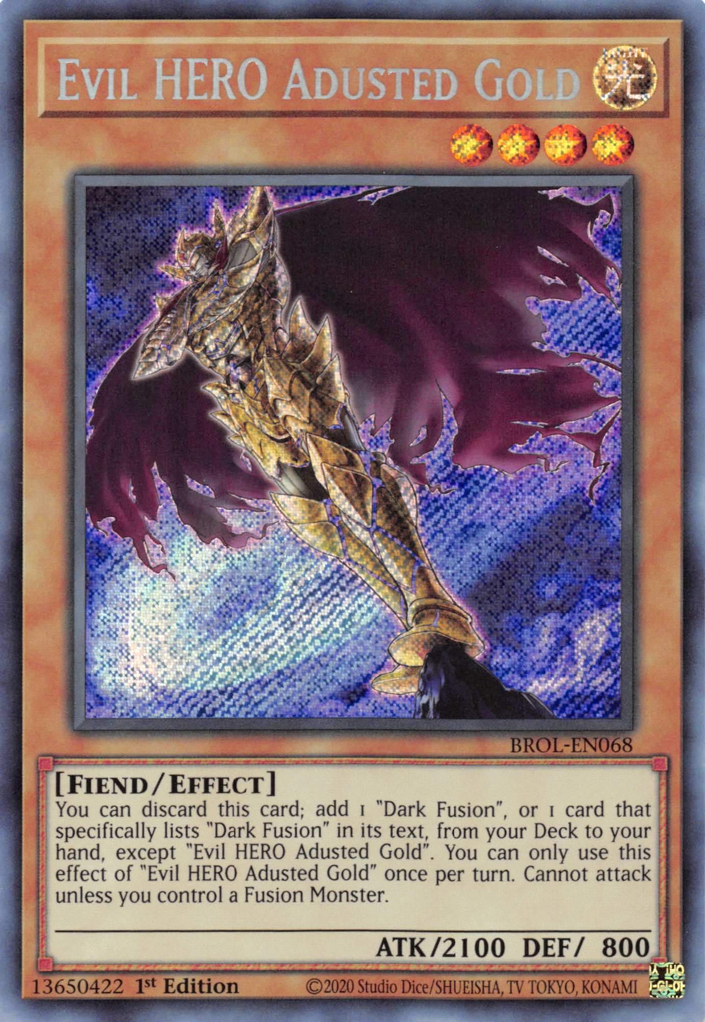 Evil HERO Adusted Gold [BROL-EN068] Secret Rare | Gear Gaming Bentonville