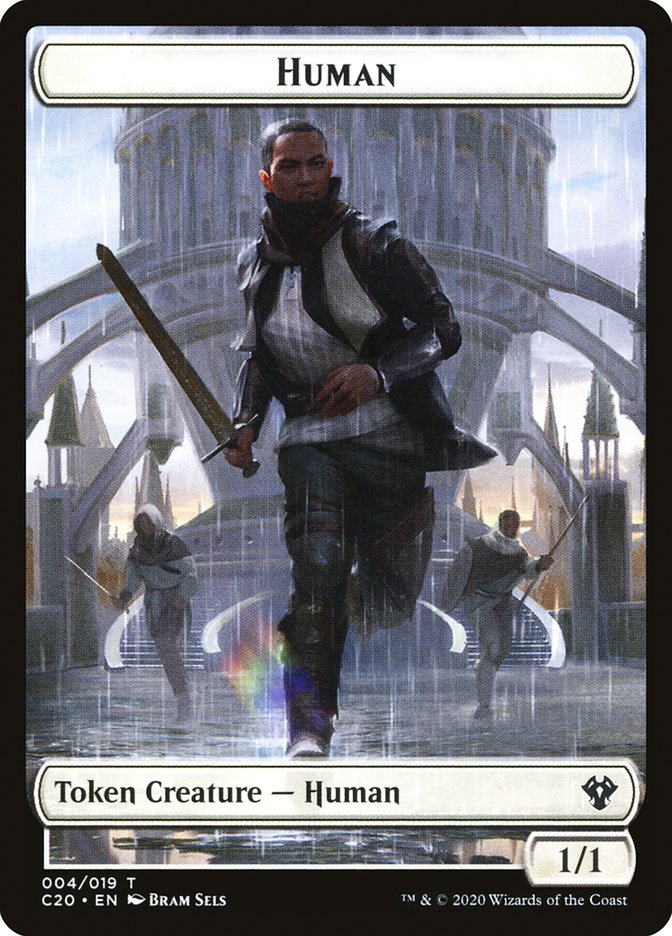 Human // Treasure Double-sided Token [Commander 2020 Tokens] | Gear Gaming Bentonville