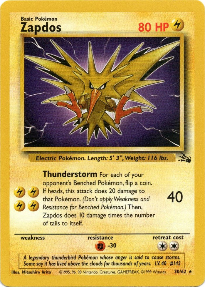 Zapdos (30/62) [Fossil Unlimited] | Gear Gaming Bentonville