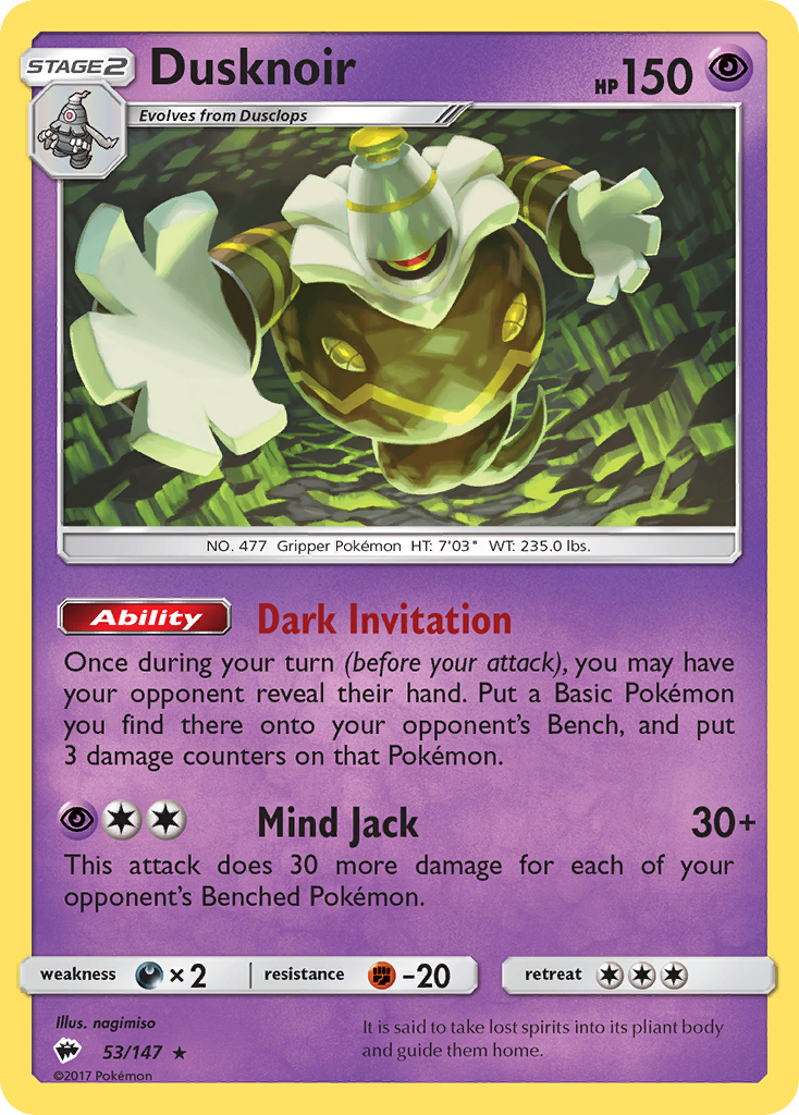 Dusknoir (53/147) [Sun & Moon: Burning Shadows] | Gear Gaming Bentonville