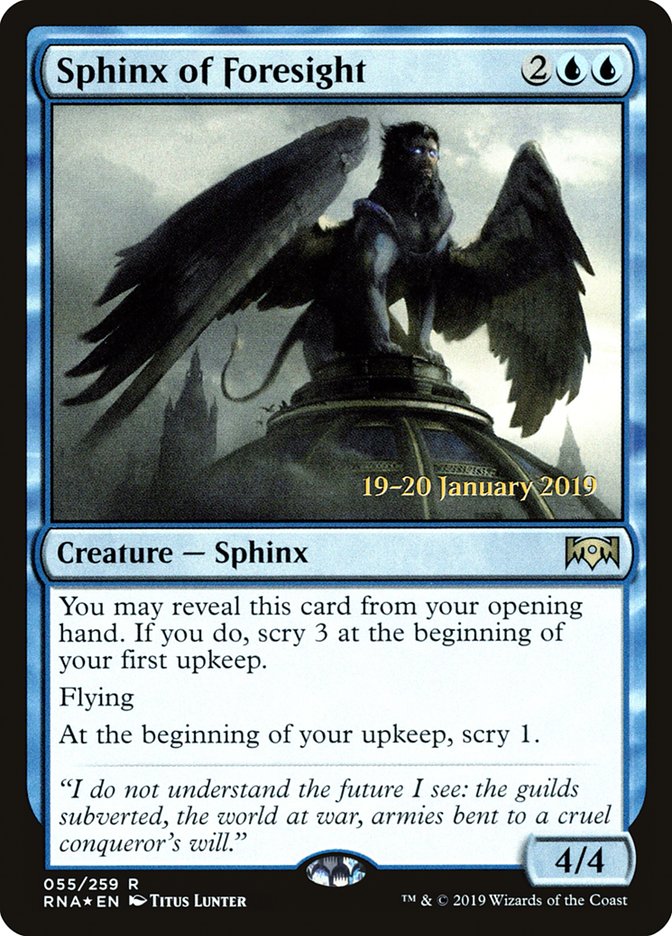 Sphinx of Foresight [Ravnica Allegiance Prerelease Promos] | Gear Gaming Bentonville