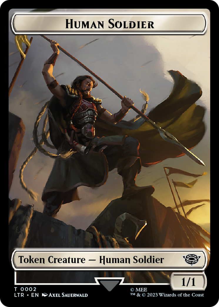 Human (04) // Human Soldier (02) Double-Sided Token [The Lord of the Rings: Tales of Middle-Earth Commander Tokens] | Gear Gaming Bentonville