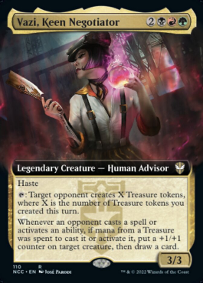 Vazi, Keen Negotiator (Extended Art) [Streets of New Capenna Commander] | Gear Gaming Bentonville