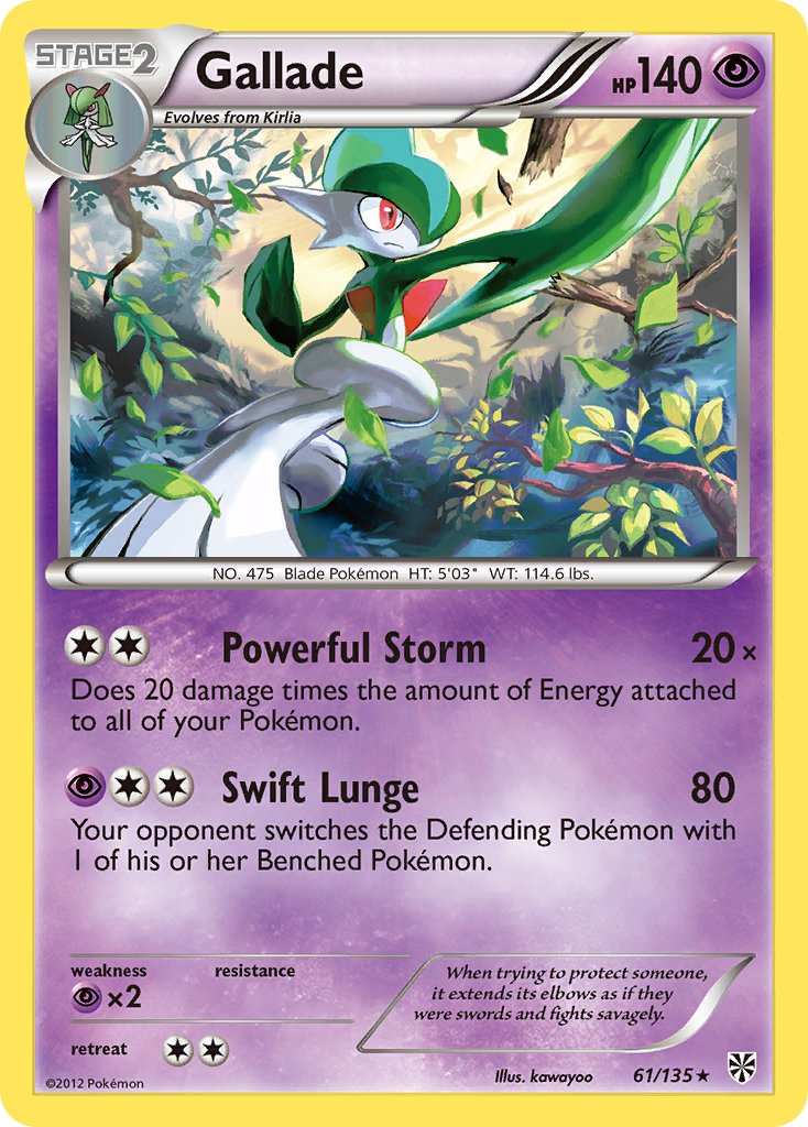 Gallade (61/135) (Cosmos Holo) (Blister Exclusive) [Black & White: Plasma Storm] | Gear Gaming Bentonville