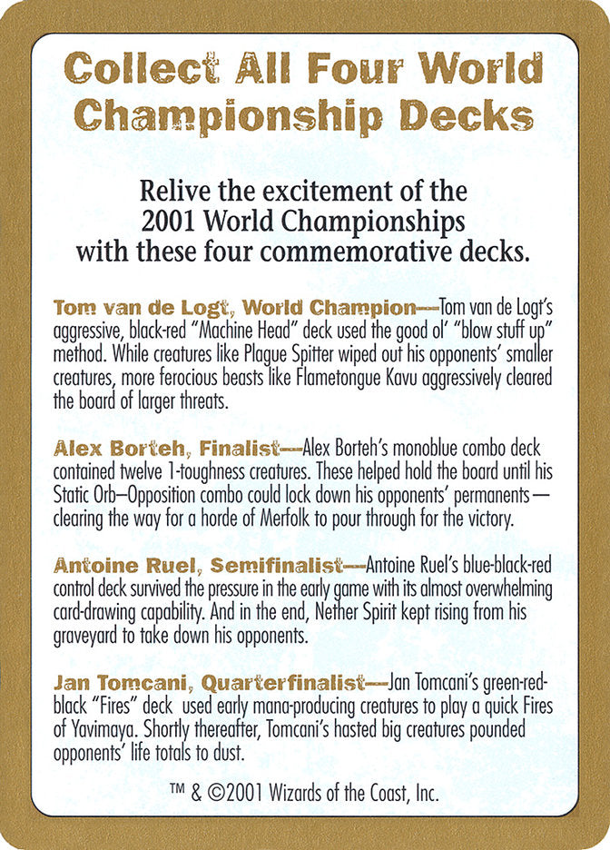 2001 World Championships Ad [World Championship Decks 2001] | Gear Gaming Bentonville