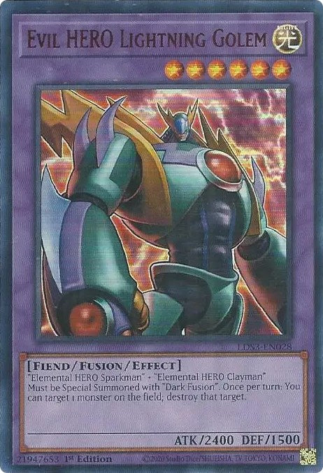 Evil HERO Lightning Golem (Red) [LDS3-EN028] Ultra Rare | Gear Gaming Bentonville