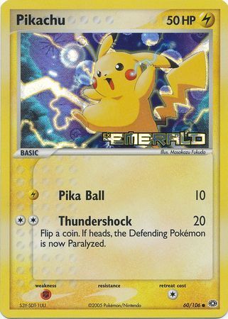 Pikachu (60/106) (Stamped) [EX: Emerald] | Gear Gaming Bentonville