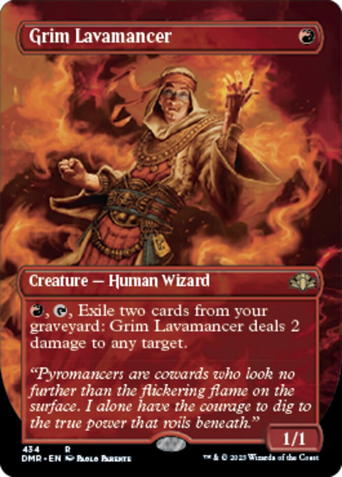 Grim Lavamancer (Borderless Alternate Art) [Dominaria Remastered] | Gear Gaming Bentonville