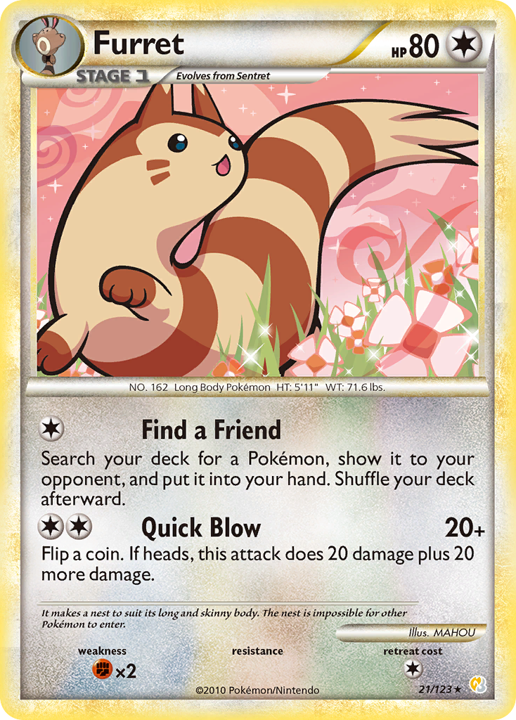 Furret (21/123) [HeartGold & SoulSilver: Base Set] | Gear Gaming Bentonville