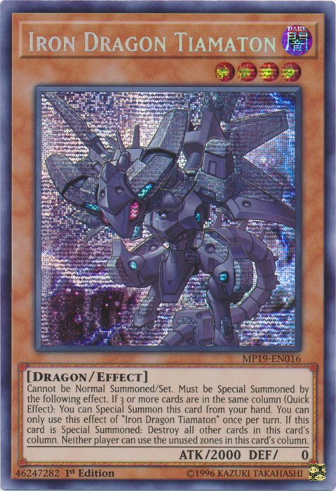 Iron Dragon Tiamaton [MP19-EN016] Prismatic Secret Rare | Gear Gaming Bentonville