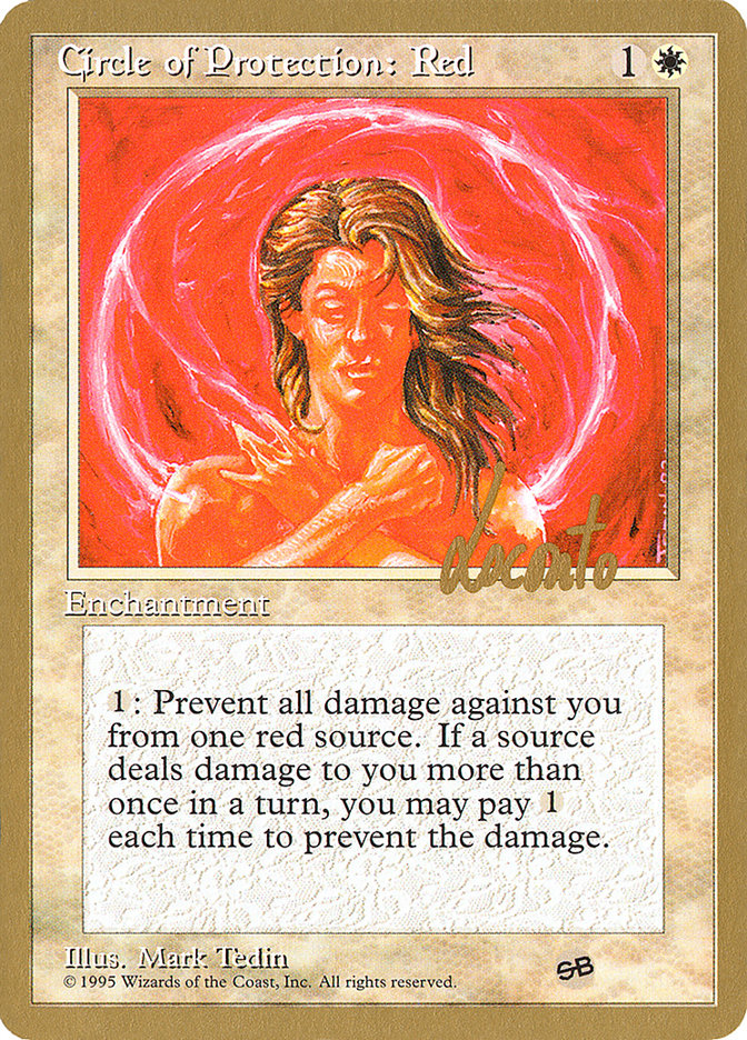 Circle of Protection: Red (Michael Loconto) (SB) (4ED) [Pro Tour Collector Set] | Gear Gaming Bentonville