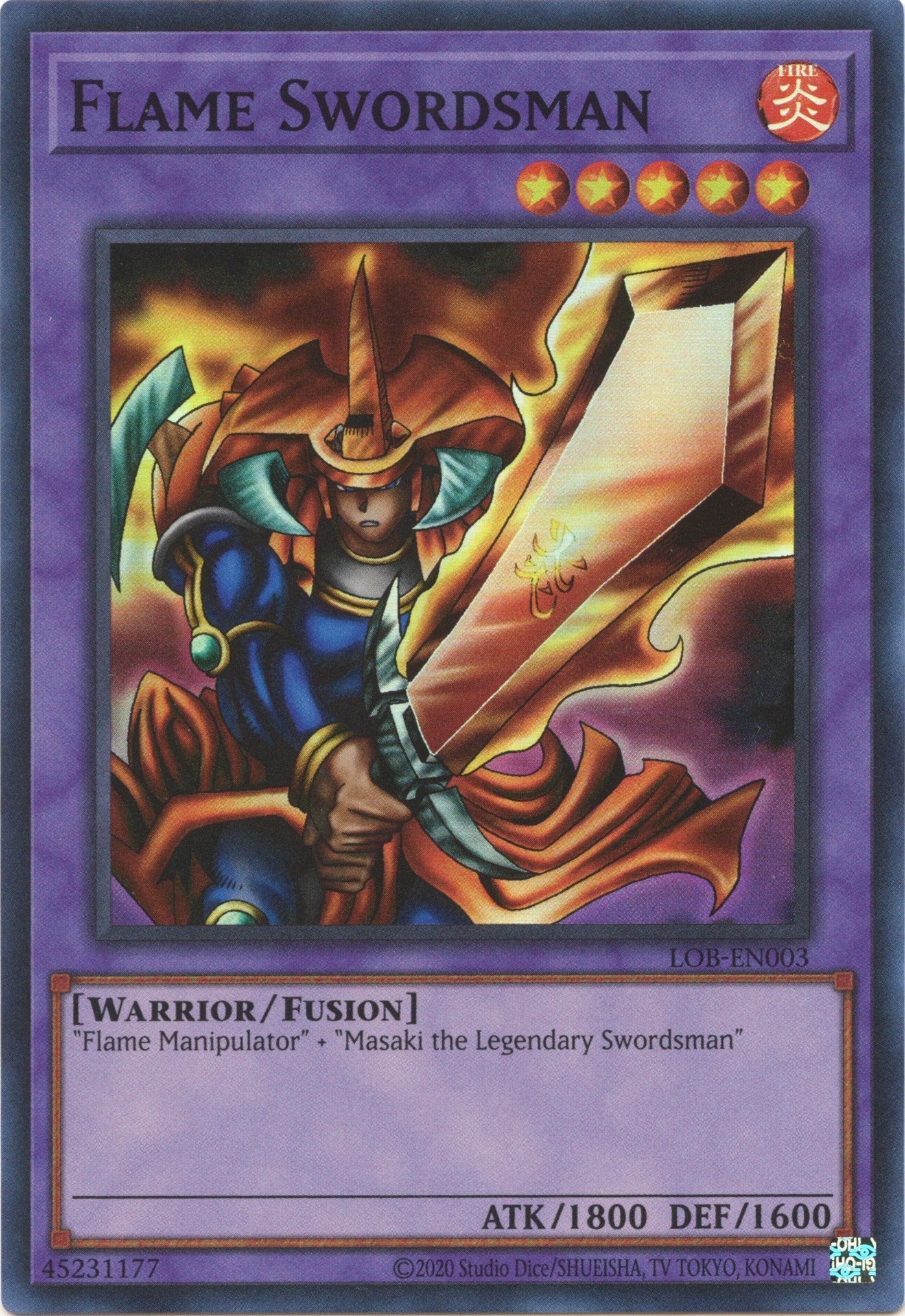 Flame Swordsman (25th Anniversary) [LOB-EN003] Super Rare | Gear Gaming Bentonville