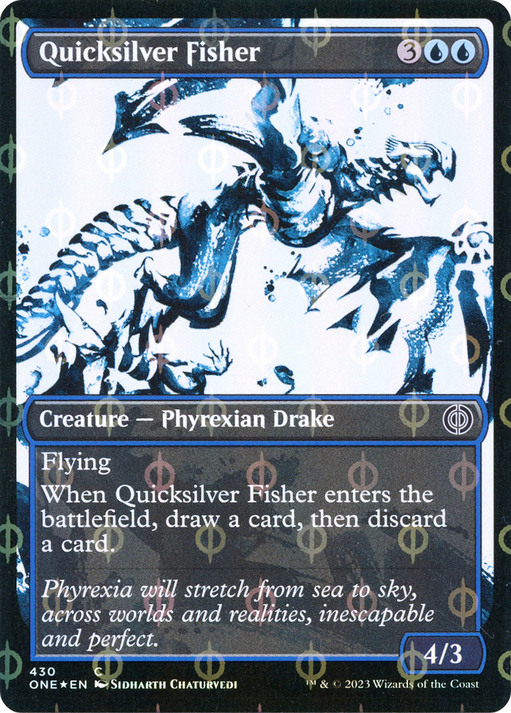 Quicksilver Fisher (Showcase Ichor Step-and-Compleat Foil) [Phyrexia: All Will Be One] | Gear Gaming Bentonville